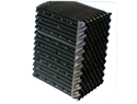 1x2x4 high pack PVC cross flow "herring Bone" type 10 mil Packs with IL inlet louvers and ID integral drift-eliminators. Available in 4, 6, 8, 10 fill heights.